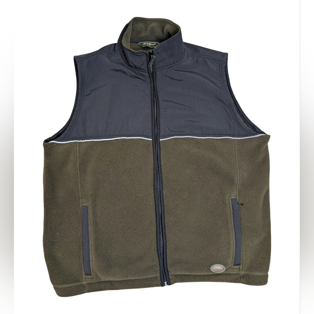 Eddie Bauer Polartec Men's Fleece Vest Olive Green | Tall XL | Full Zip